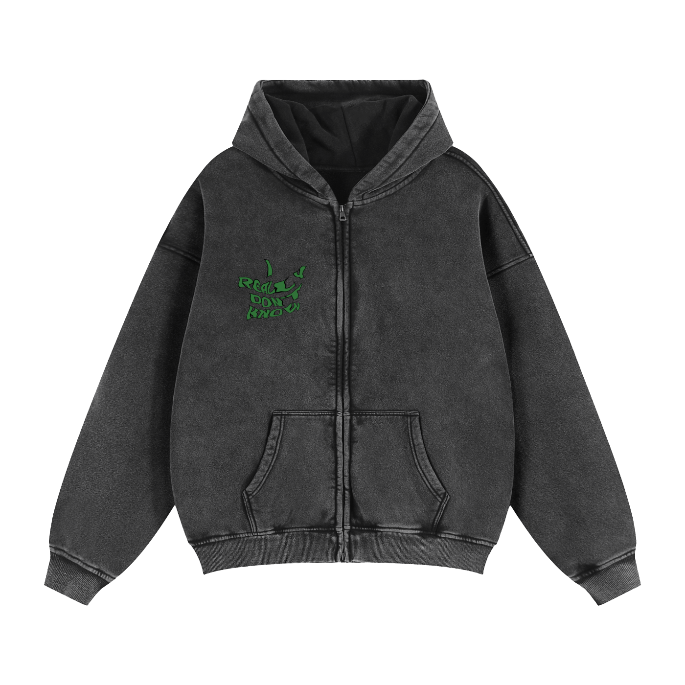 Washed Zip-Up Hoodie Jacket