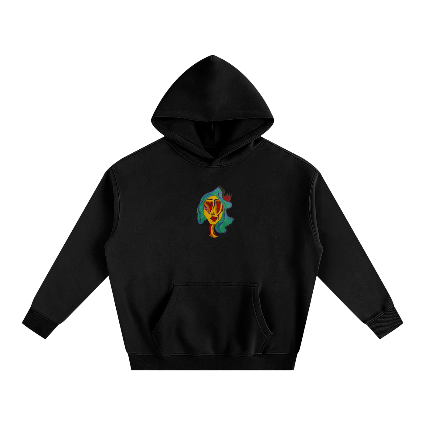 Queen of Hearts Graphic Oversized Hoodie
